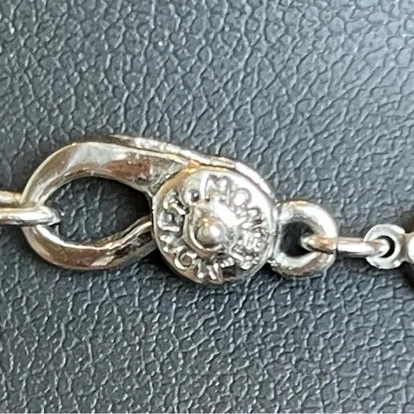 Monet Silver Tone Necklace Teardrop Pendant Clear Rhinestone Gemstones REPAIR - Picture 3 of 3